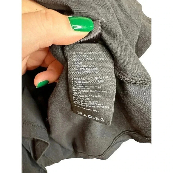 Anthropologie Rosamund Tie-front Tee Black Size Small - Picture 6 of 6